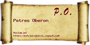Petres Oberon névjegykártya